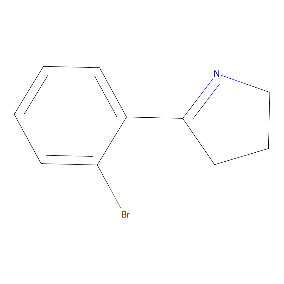 5-(2-bromophenyl)-3,4-dihydro-2H-pyrrole molecular structure, CAS 129540-26-7