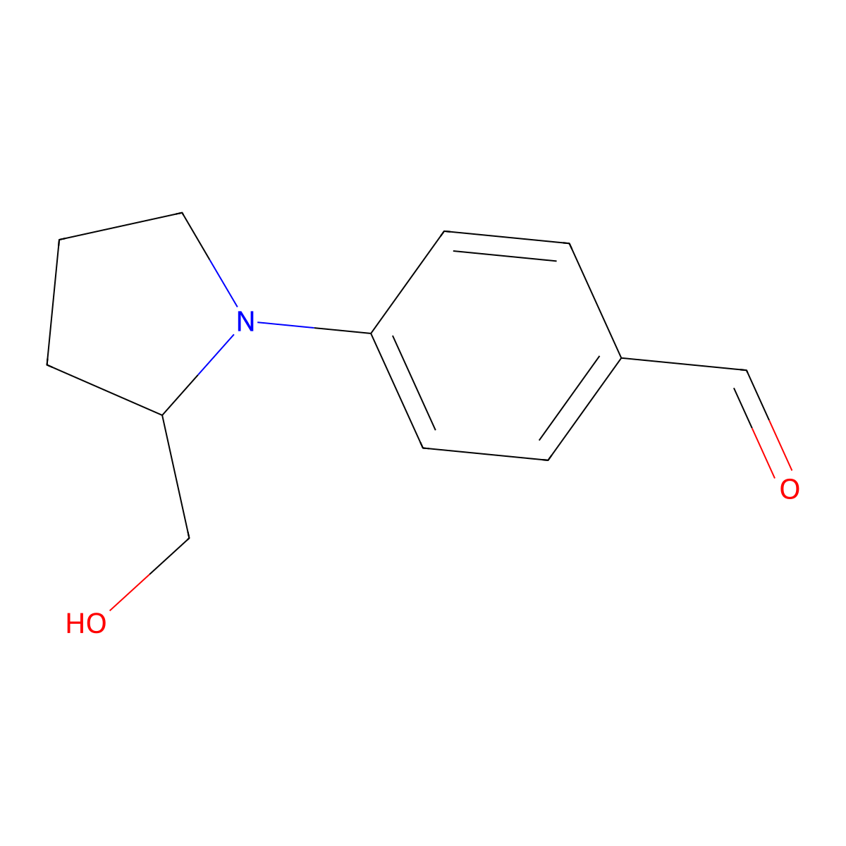 4-[2-(Hydroxymethyl)pyrrolidin-1-yl]benzaldehyde molecular structure, CAS 129540-45-0