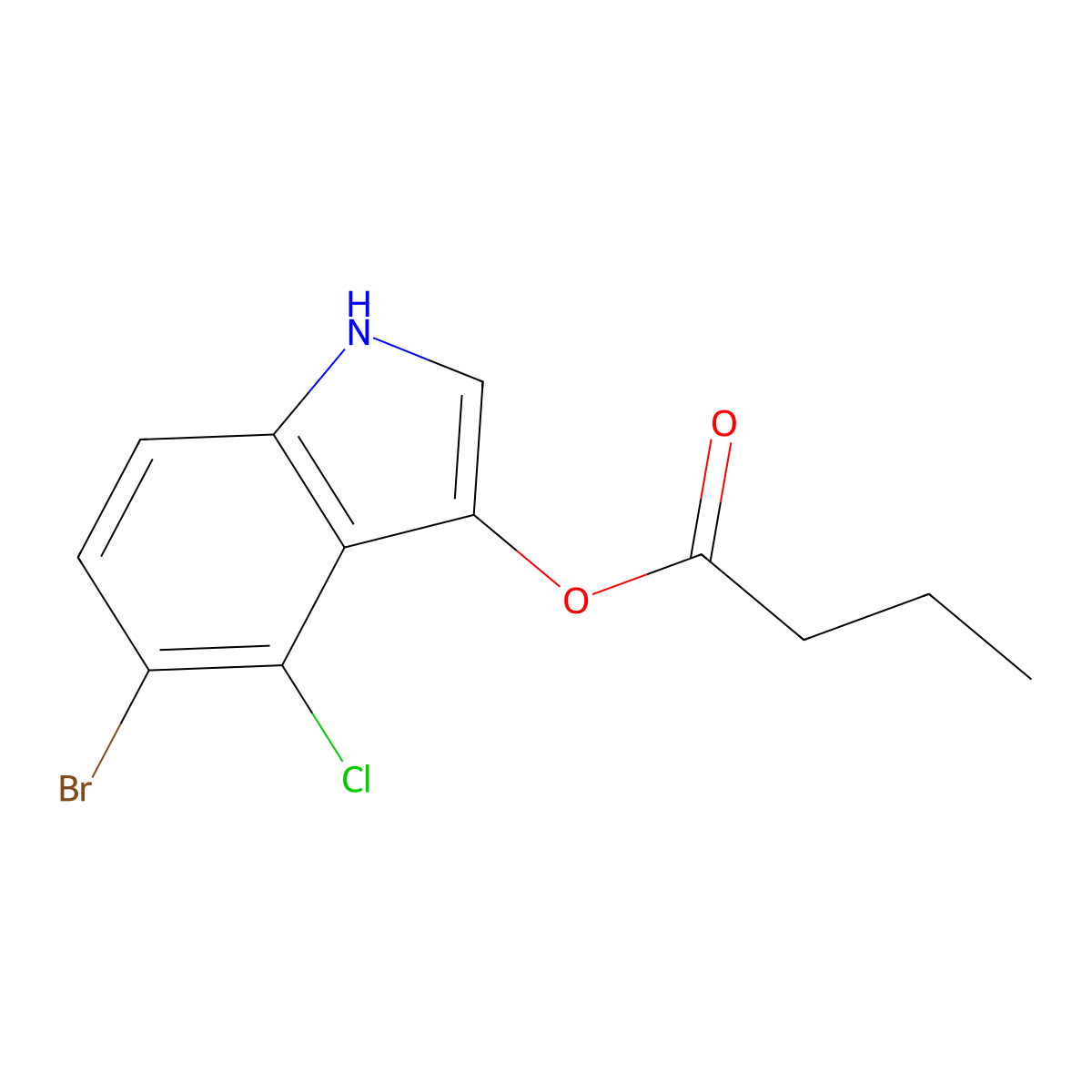5-Bromo-4-chloro-(1H-indol-3-yl) butanoate molecular structure, CAS 129541-43-1