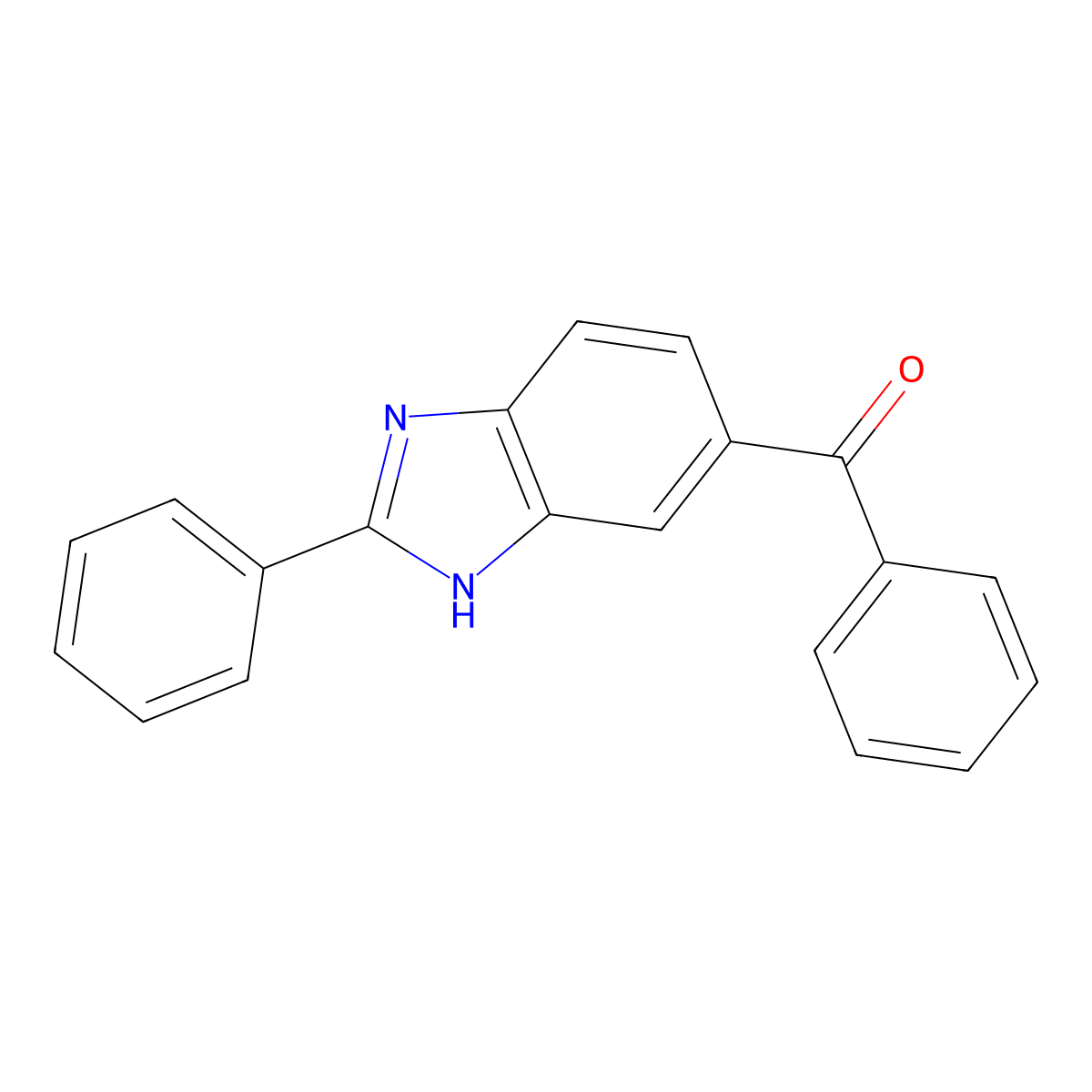 phenyl-(2-phenyl-3H-benzimidazol-5-yl)methanone molecular structure, CAS 129545-20-6