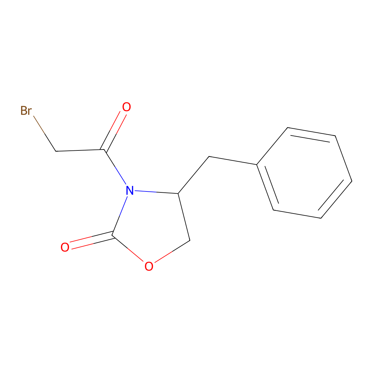 (s)-4-benzyl-N-(bromoacetyl)-oxazolidinone molecular structure, CAS 129549-13-9