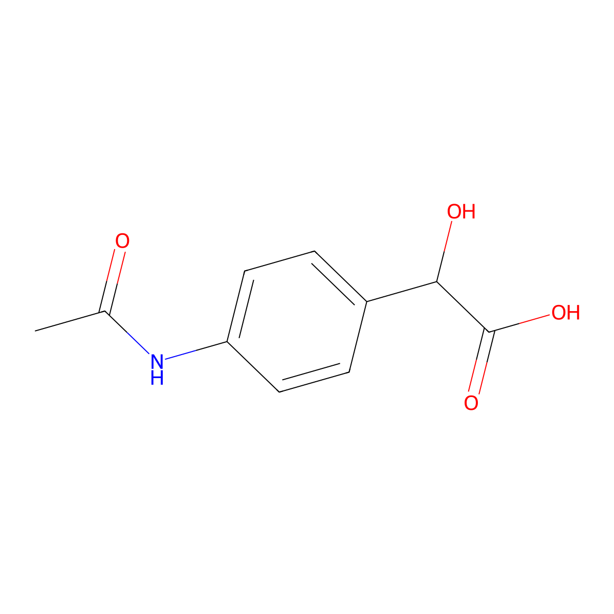 2-(4-Acetamidophenyl)-2-hydroxyacetic acid molecular structure, CAS 129550-49-8