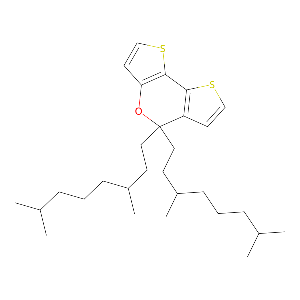 5,5-Bis(3,7-dimethyloctyl)-5H-dithieno[3,2-b:2',3'-d]pyran molecular structure, CAS 1295502-20-3