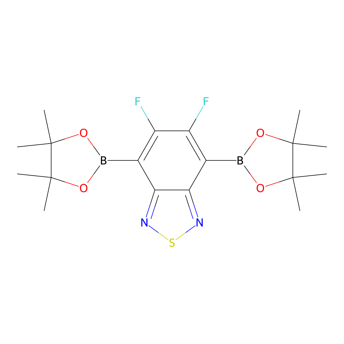 5,6-Difluoro-4,7-bis(4,4,5,5-tetramethyl-1,3,2-dioxaborolan-2-yl)benzo[c][1,2,5]thiadiazole molecular structure, CAS 1295502-63-4