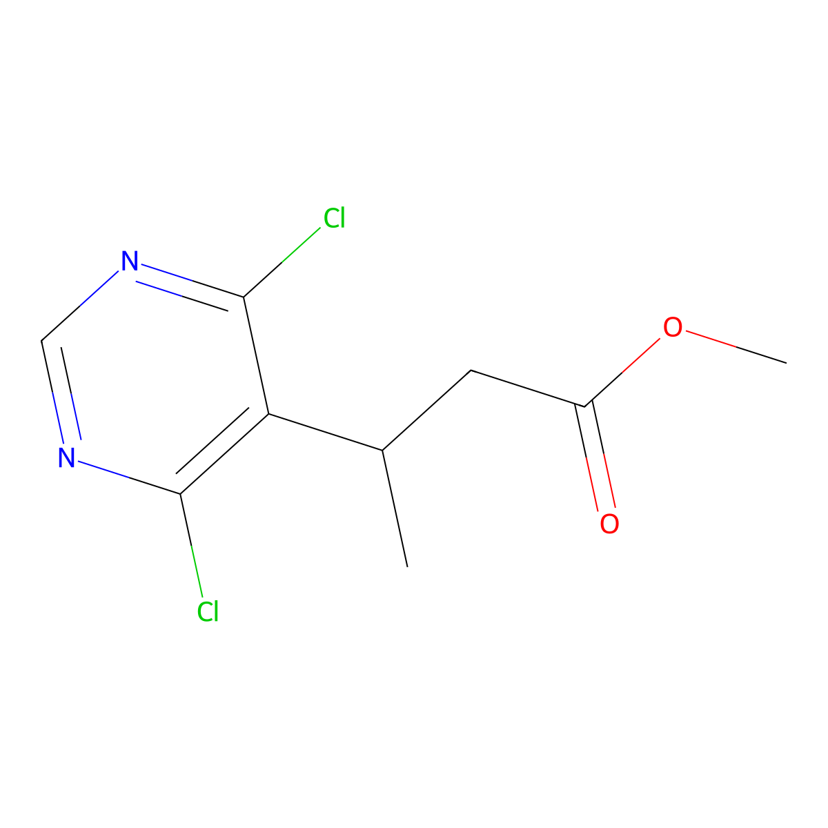 Methyl 3-(4,6-Dichloro-5-pyrimidyl)butyrate molecular structure, CAS 1295516-49-2