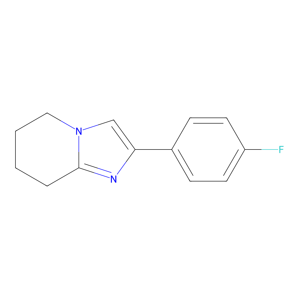 2-(4-Fluorophenyl)-5,6,7,8-tetrahydroimidazo[1,2-a]pyridine molecular structure, CAS 129558-57-2