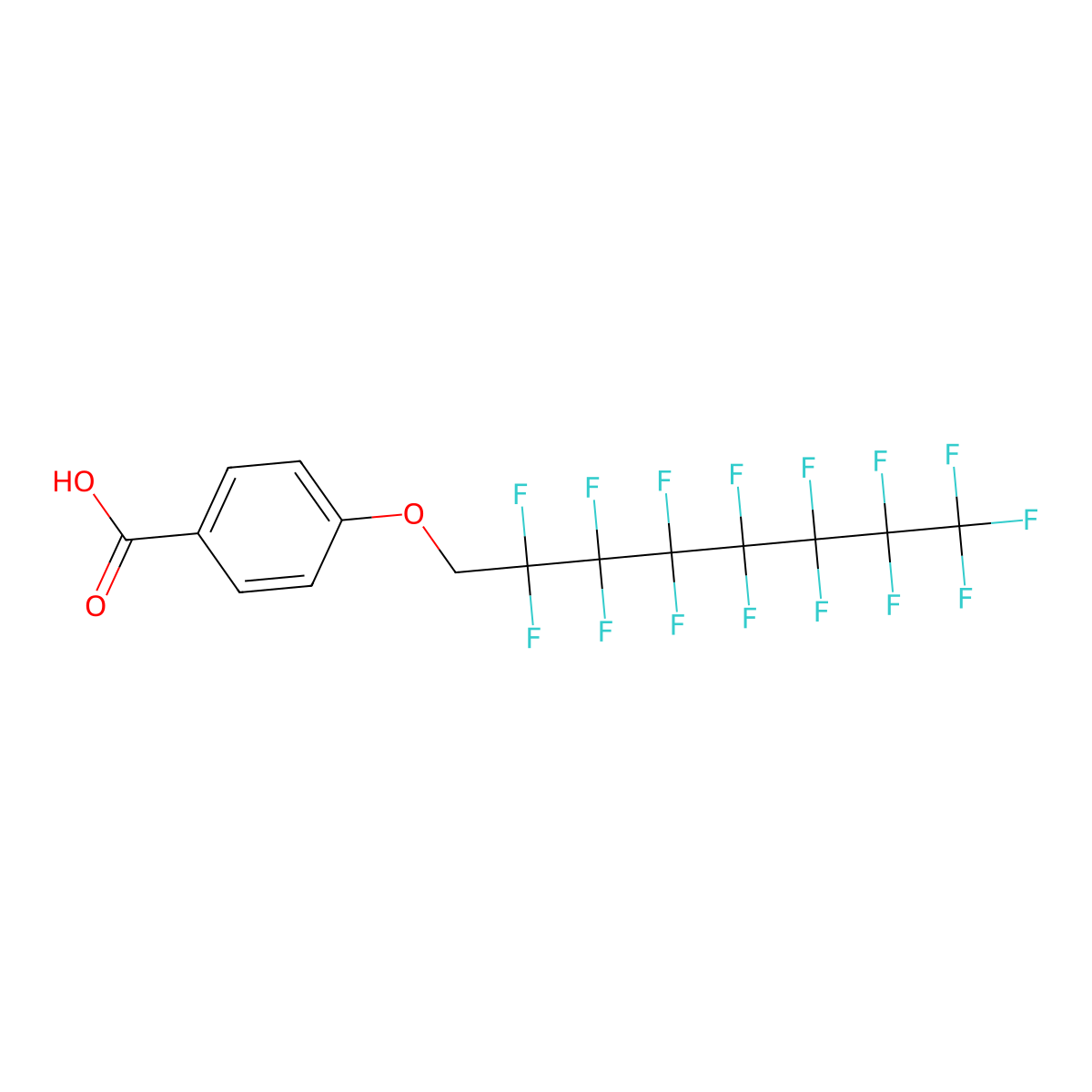 4-[(2,2,3,3,4,4,5,5,6,6,7,7,8,8,8-Pentadecafluorooctyl)oxy]benzoic acid molecular structure, CAS 129560-87-8