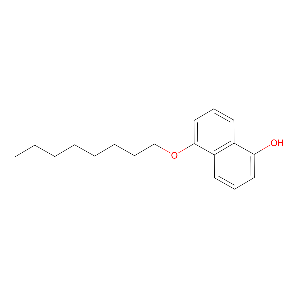 1-Naphthalenol, 5-(octyloxy)- molecular structure, CAS 129561-04-2