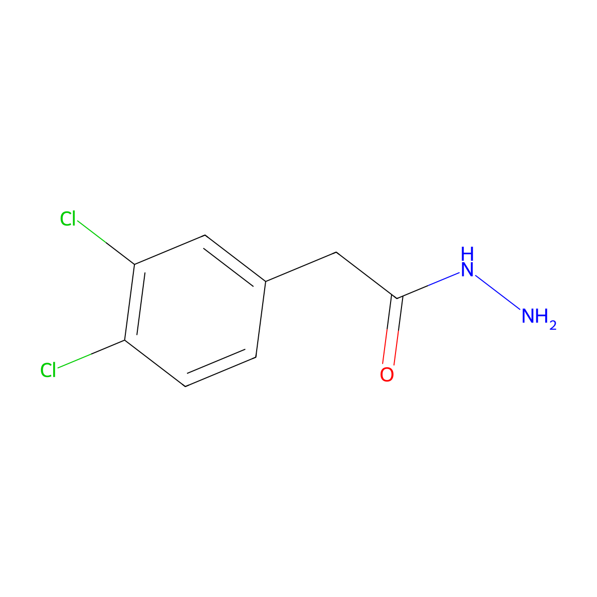 2-(3,4-Dichlorophenyl)acetohydrazide molecular structure, CAS 129564-33-6