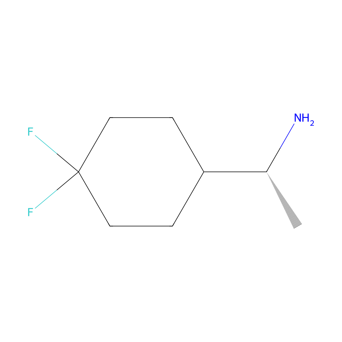 (1R)-1-(4,4-difluorocyclohexyl)ethan-1-amine molecular structure, CAS 1295646-04-6