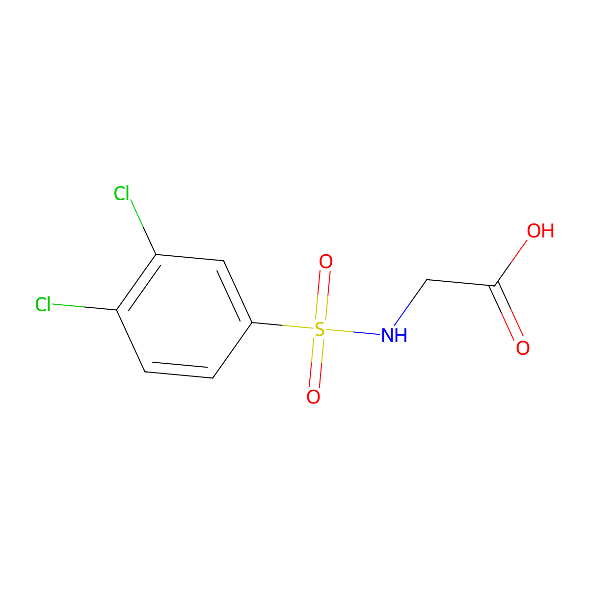 2-(3,4-Dichlorobenzenesulfonamido)acetic acid molecular structure, CAS 129582-99-6