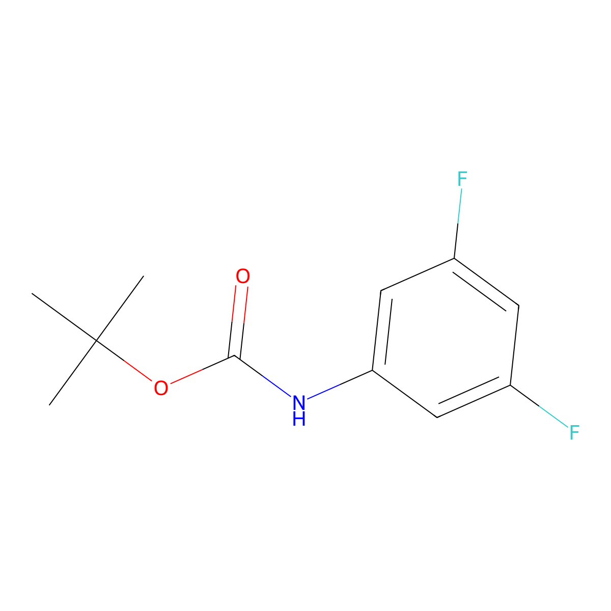 tert-Butyl N-(3,5-difluorophenyl)carbamate molecular structure, CAS 129589-62-4