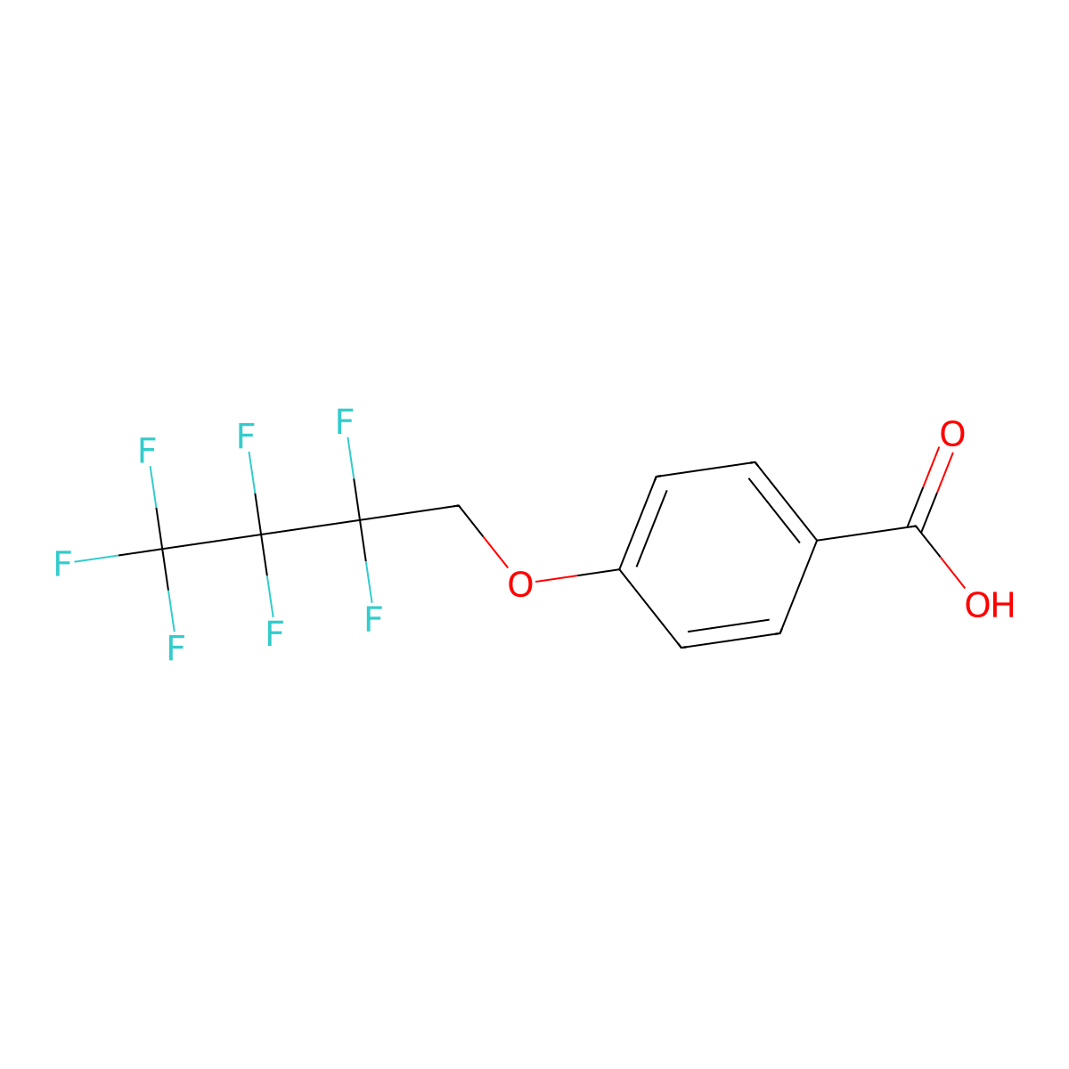 4-(2,2,3,3,4,4,4-Heptafluorobutoxy)benzoic acid molecular structure, CAS 129590-24-5