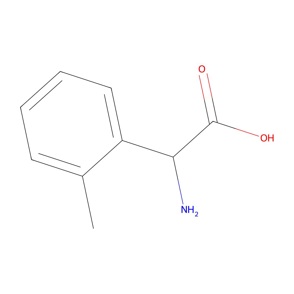 2-Amino-2-(2-methylphenyl)acetic acid molecular structure, CAS 129592-98-9