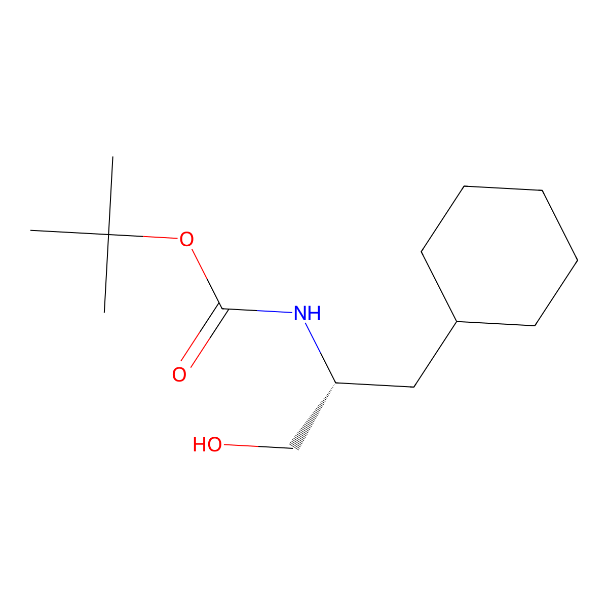 (R)-2-(Boc-amino)-3-cyclohexylpropan-1-ol molecular structure, CAS 129593-17-5