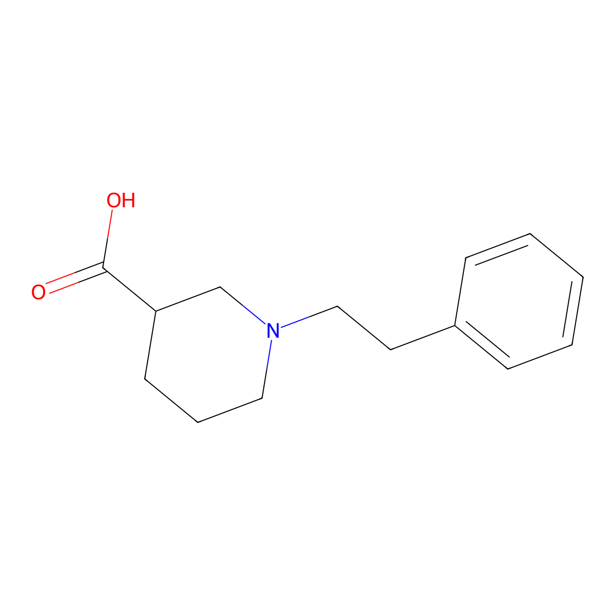 1-(2-Phenylethyl)piperidine-3-carboxylic acid molecular structure, CAS 129597-80-4
