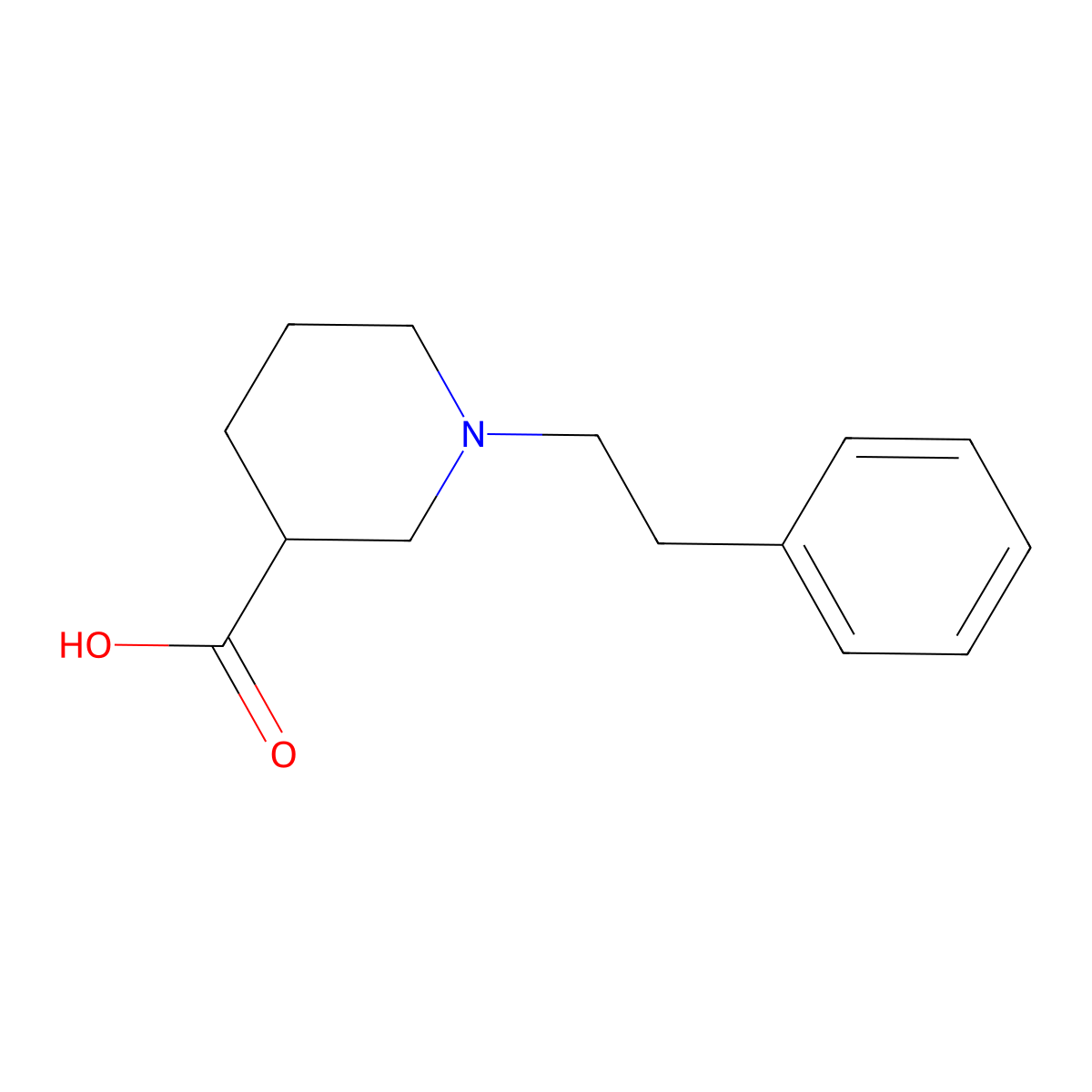 1-(2-Phenylethyl)piperidine-3-carboxylic acid molecular structure, CAS 129597-80-4