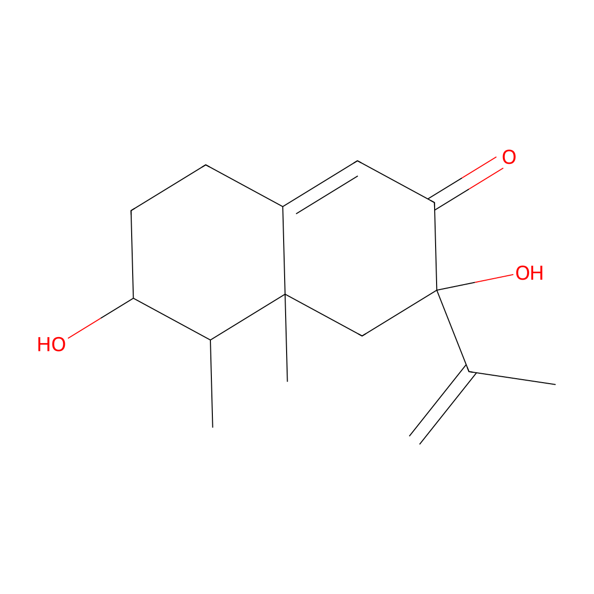 (3R)-4alpha,4aalpha-Dimethyl-3beta,6beta-dihydroxy-1,2,3,4,4a,5,6,7-octahydro-6alpha-isopropenylnaphthalen-7-one molecular structure, CAS 129602-11-5