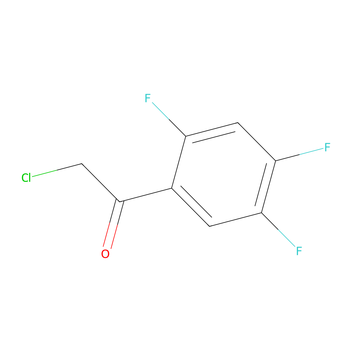 2-Chloro-1-(2,4,5-trifluorophenyl)ethan-1-one molecular structure, CAS 129604-31-5