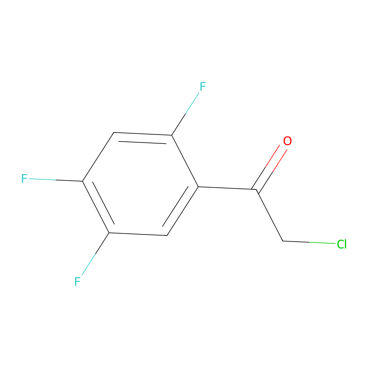 2-Chloro-1-(2,4,5-trifluorophenyl)ethan-1-one molecular structure, CAS 129604-31-5