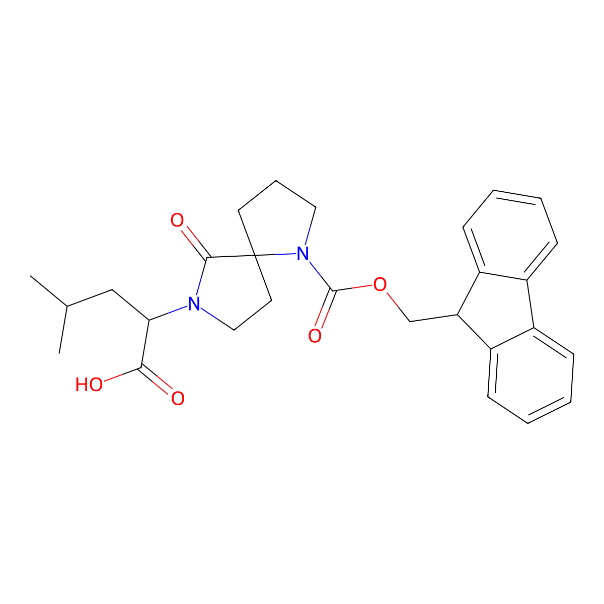Fmoc-(S,S)-[Pro-Leu]-spirolactame molecular structure, CAS 129605-53-4