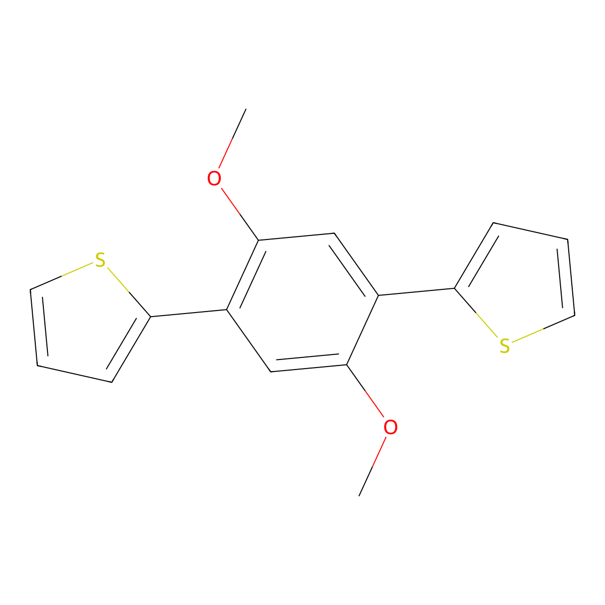 2,2'-(2,5-Dimethoxy-1,4-phenylene)bis(thiophene) molecular structure, CAS 129607-89-2