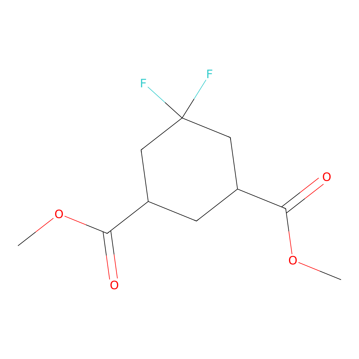 Dimethyl 5,5-difluorocyclohexane-1,3-dicarboxylate molecular structure, CAS 1296114-57-2
