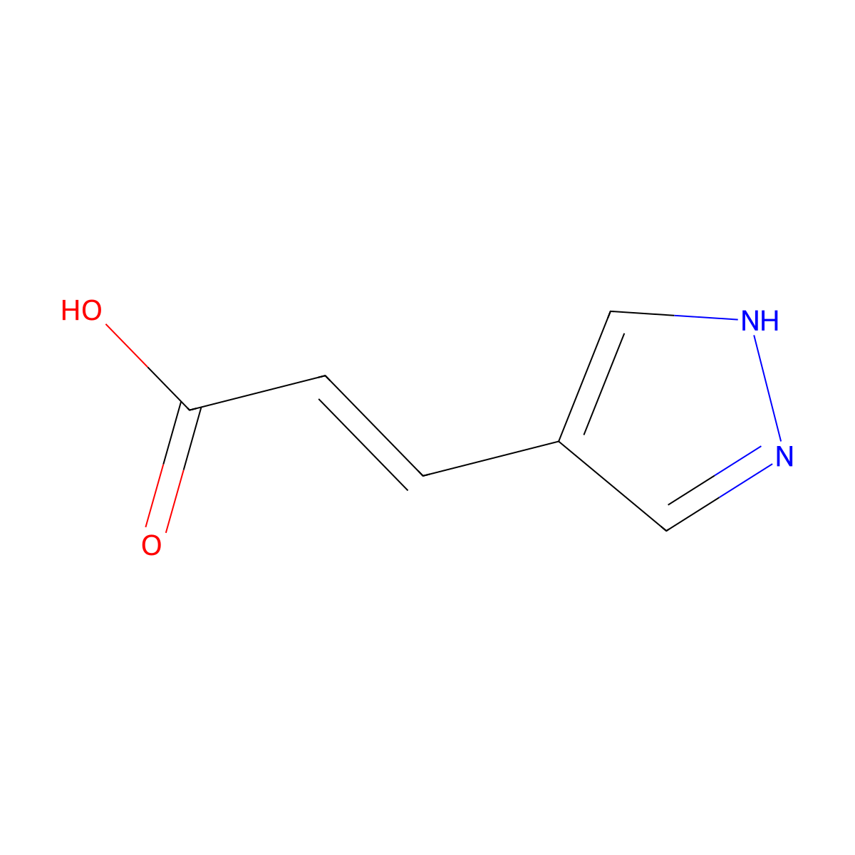 (2E)-3-(1H-pyrazol-4-yl)prop-2-enoic acid molecular structure, CAS 1296137-12-6