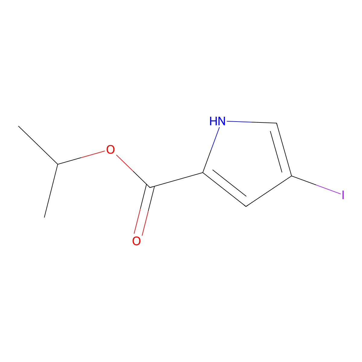 Propan-2-yl 4-iodo-1H-pyrrole-2-carboxylate molecular structure, CAS 1296172-31-0