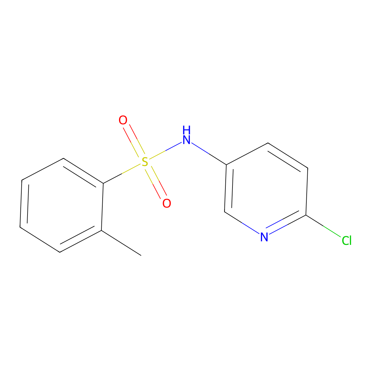 N-(6-chloropyridin-3-yl)-2-methylbenzene-1-sulfonamide molecular structure, CAS 1296172-32-1