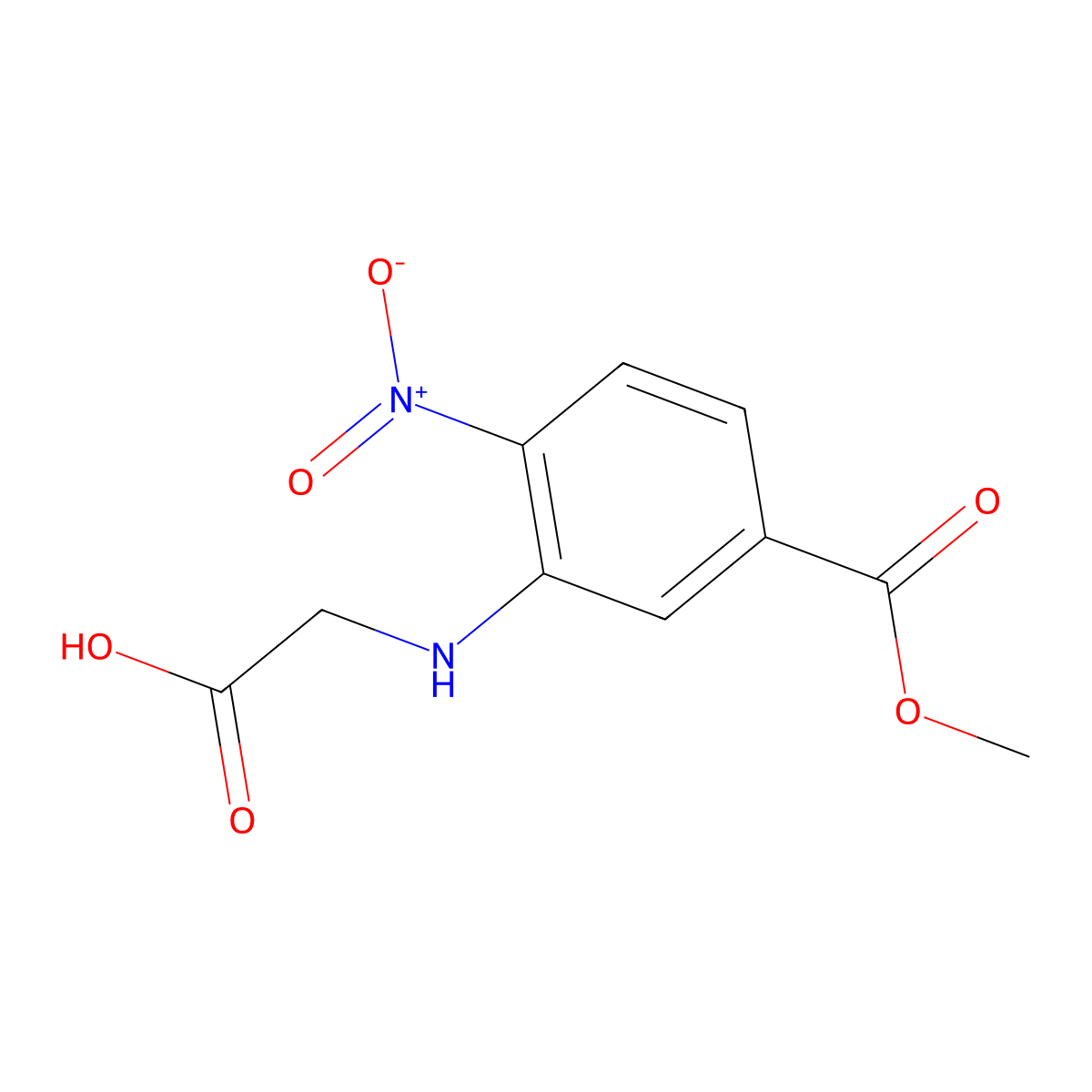 2-{[5-(Methoxycarbonyl)-2-nitrophenyl]amino}acetic acid molecular structure, CAS 1296172-34-3