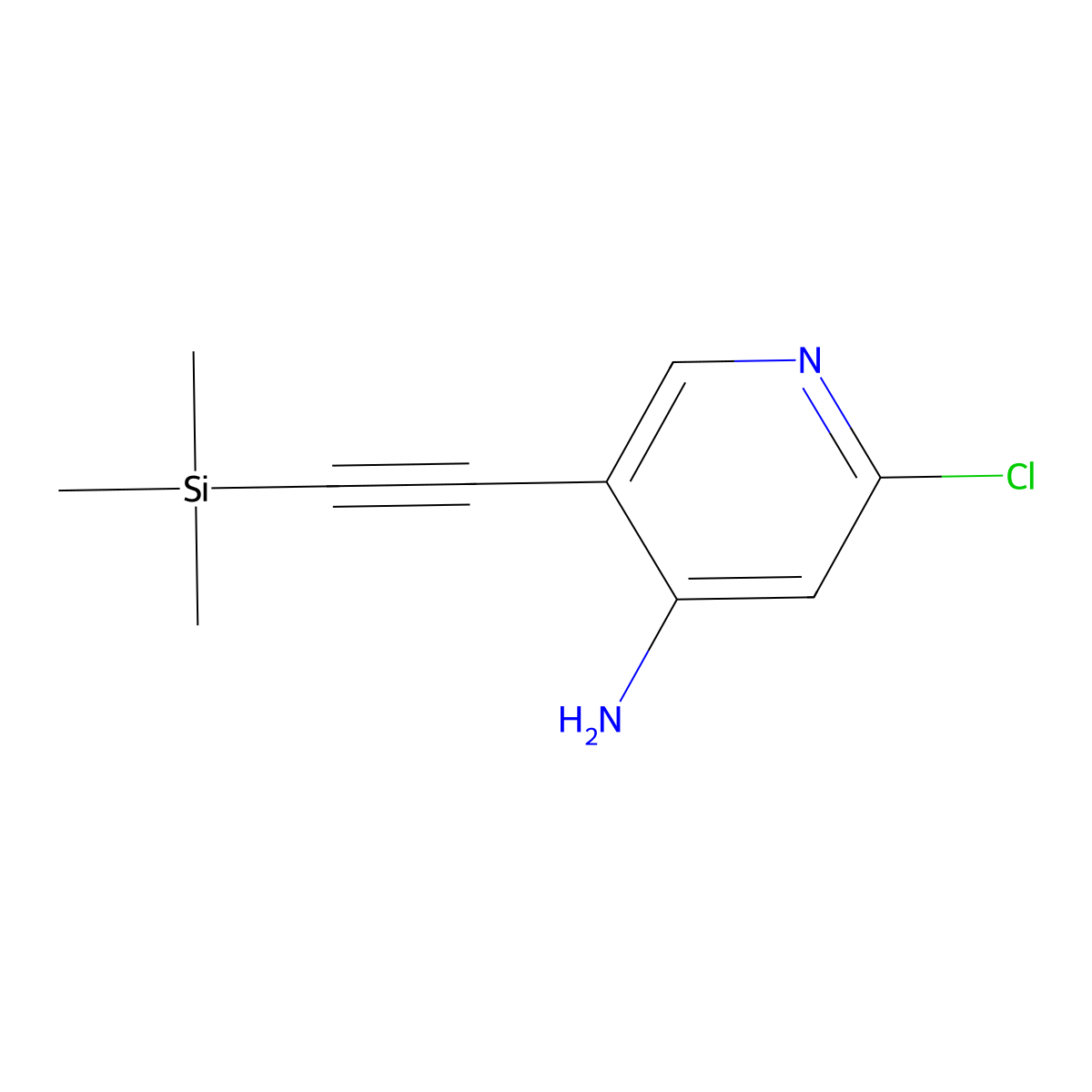 2-Chloro-5-[2-(trimethylsilyl)ethynyl]pyridin-4-amine molecular structure, CAS 1296201-72-3
