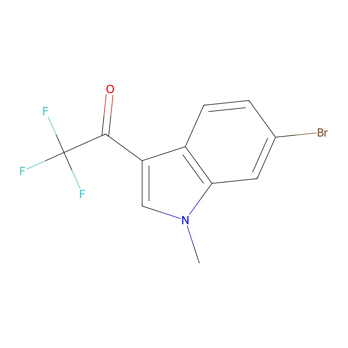 1-(6-bromo-1-methyl-1H-indol-3-yl)-2,2,2-trifluoroethan-1-one molecular structure, CAS 1296202-13-5