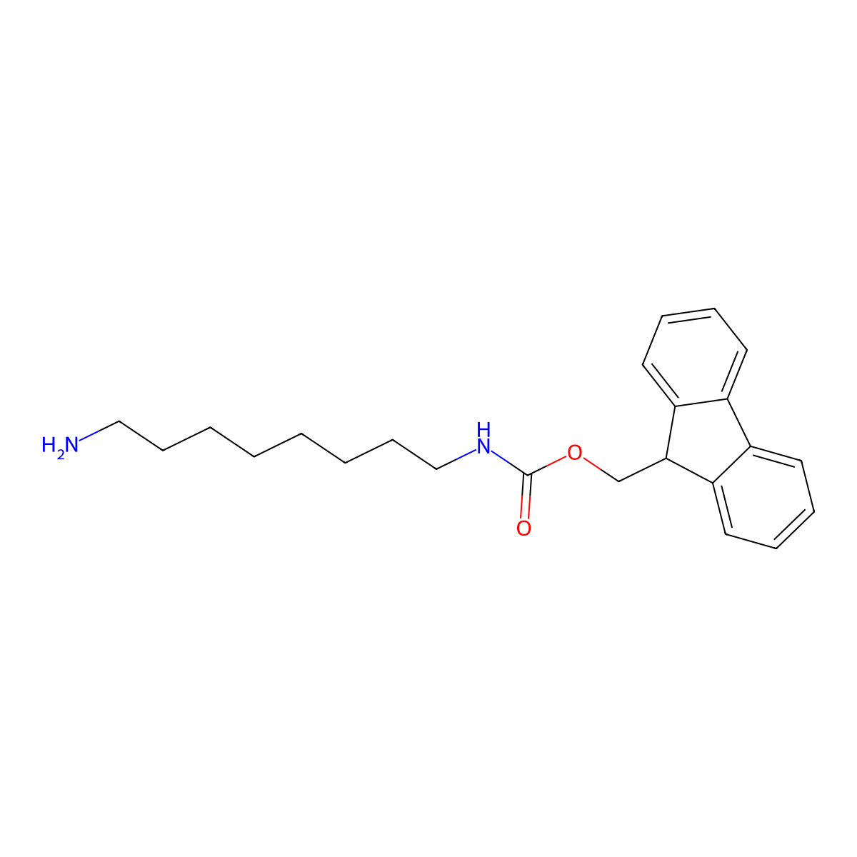 (9H-Fluoren-9-yl)methyl (8-aminooctyl)carbamate molecular structure, CAS 1296210-23-5