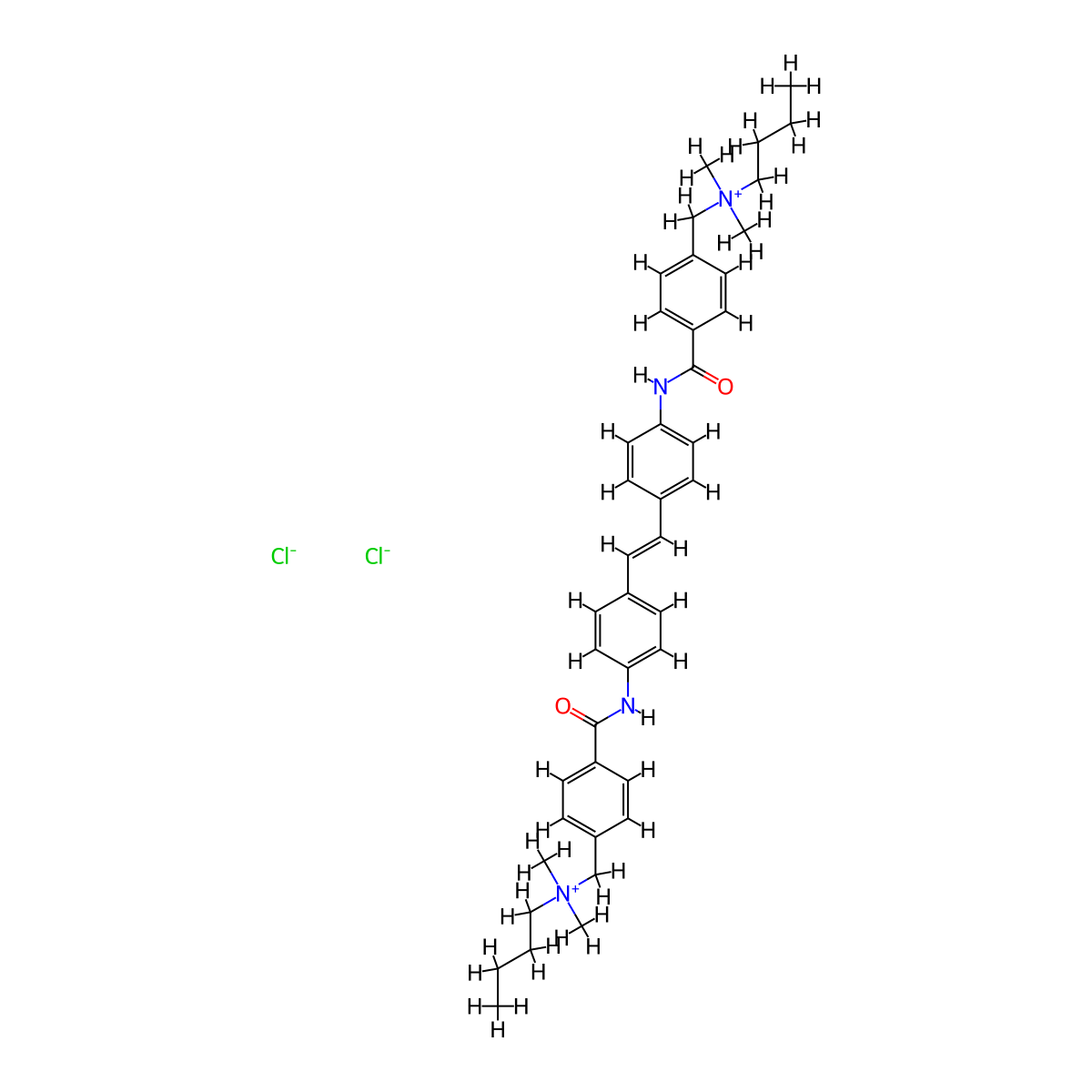 4,4'-[1,2-Ethenediylbis(4,1-phenyleneiminocarbonyl)]bis(N-butyl-N,N-dimethylbenzenemethanaminium) Dichloride molecular structure, CAS 1296211-78-3