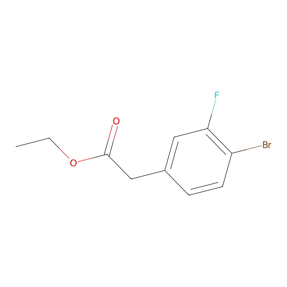 Ethyl 2-(4-bromo-3-fluorophenyl)acetate molecular structure, CAS 1296223-82-9