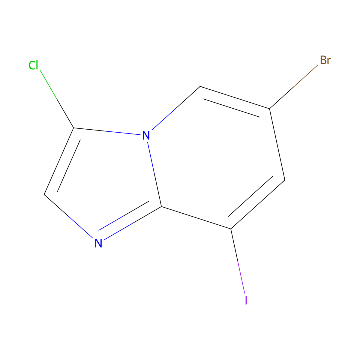 6-Bromo-3-chloro-8-iodo-imidazo[1,2-a]pyridine molecular structure, CAS 1296223-94-3
