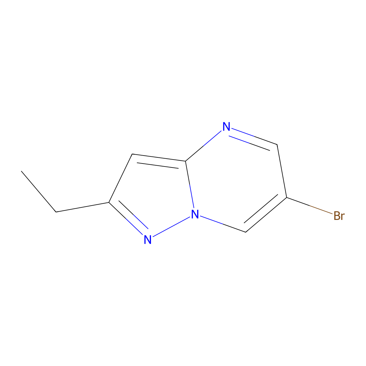 6-Bromo-2-ethylpyrazolo[1,5-a]pyrimidine molecular structure, CAS 1296224-29-7