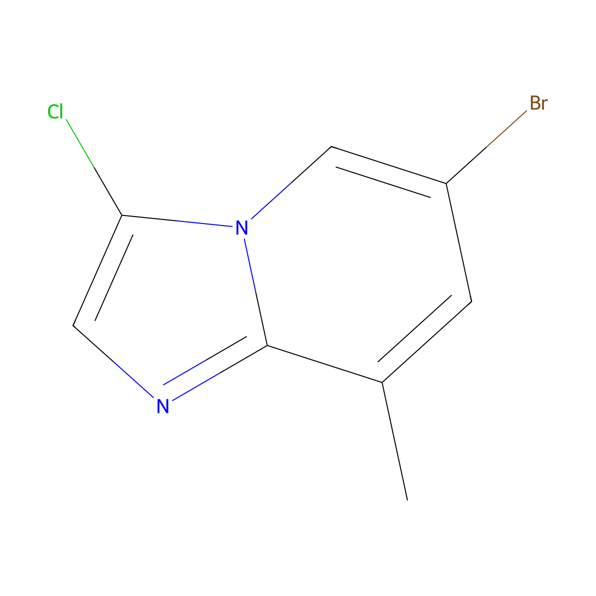 6-Bromo-3-chloro-8-methylimidazo[1,2-a]pyridine molecular structure, CAS 1296224-95-7