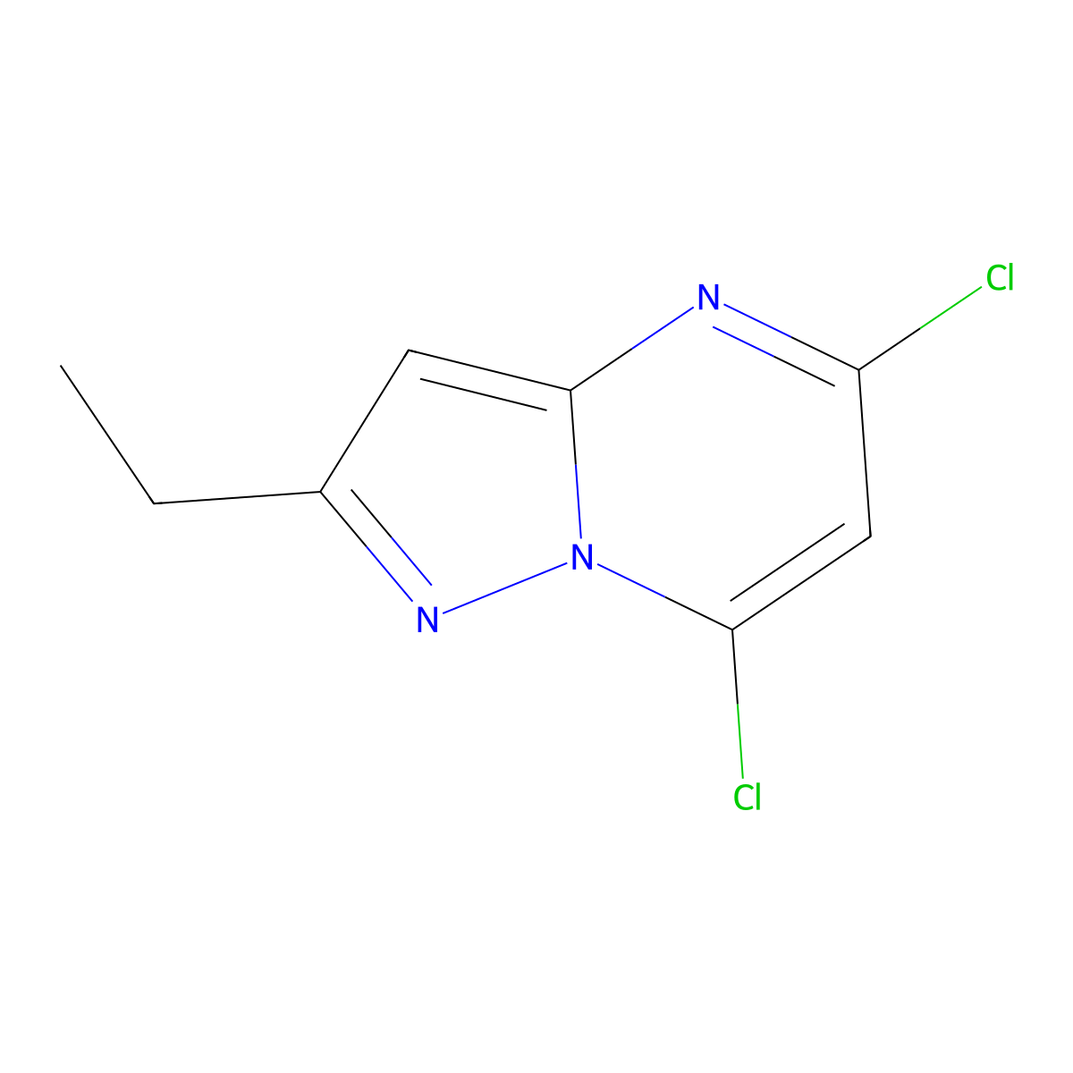 5,7-Dichloro-2-ethylpyrazolo[1,5-a]pyrimidine molecular structure, CAS 1296225-10-9