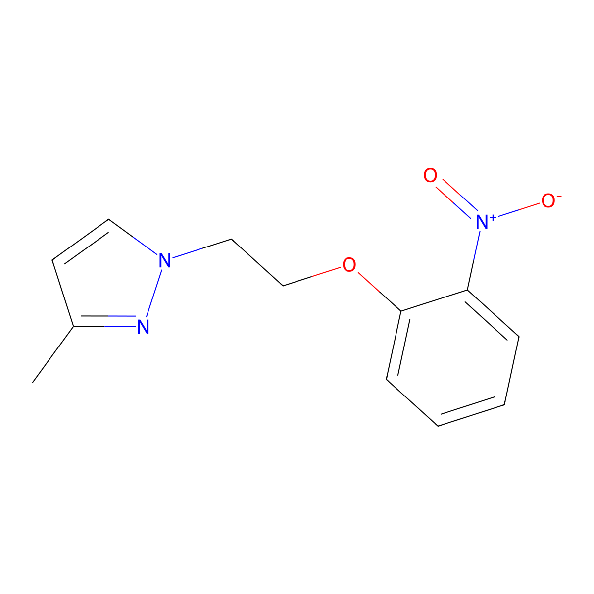 3-methyl-1-[2-(2-nitrophenoxy)ethyl]-1H-pyrazole molecular structure, CAS 1296225-24-5