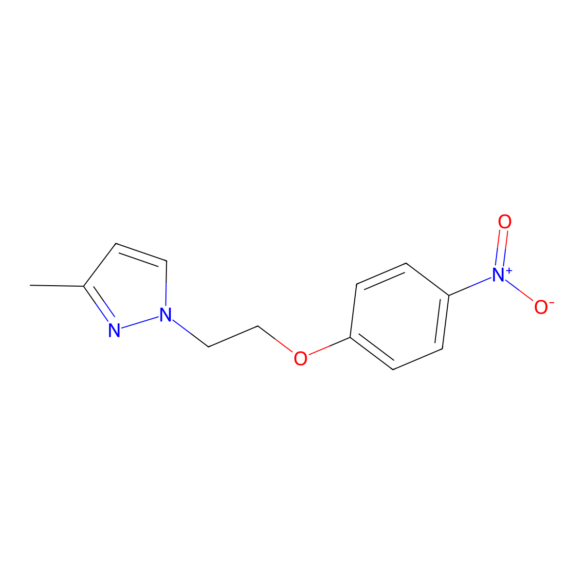 3-methyl-1-[2-(4-nitrophenoxy)ethyl]-1H-pyrazole molecular structure, CAS 1296225-25-6