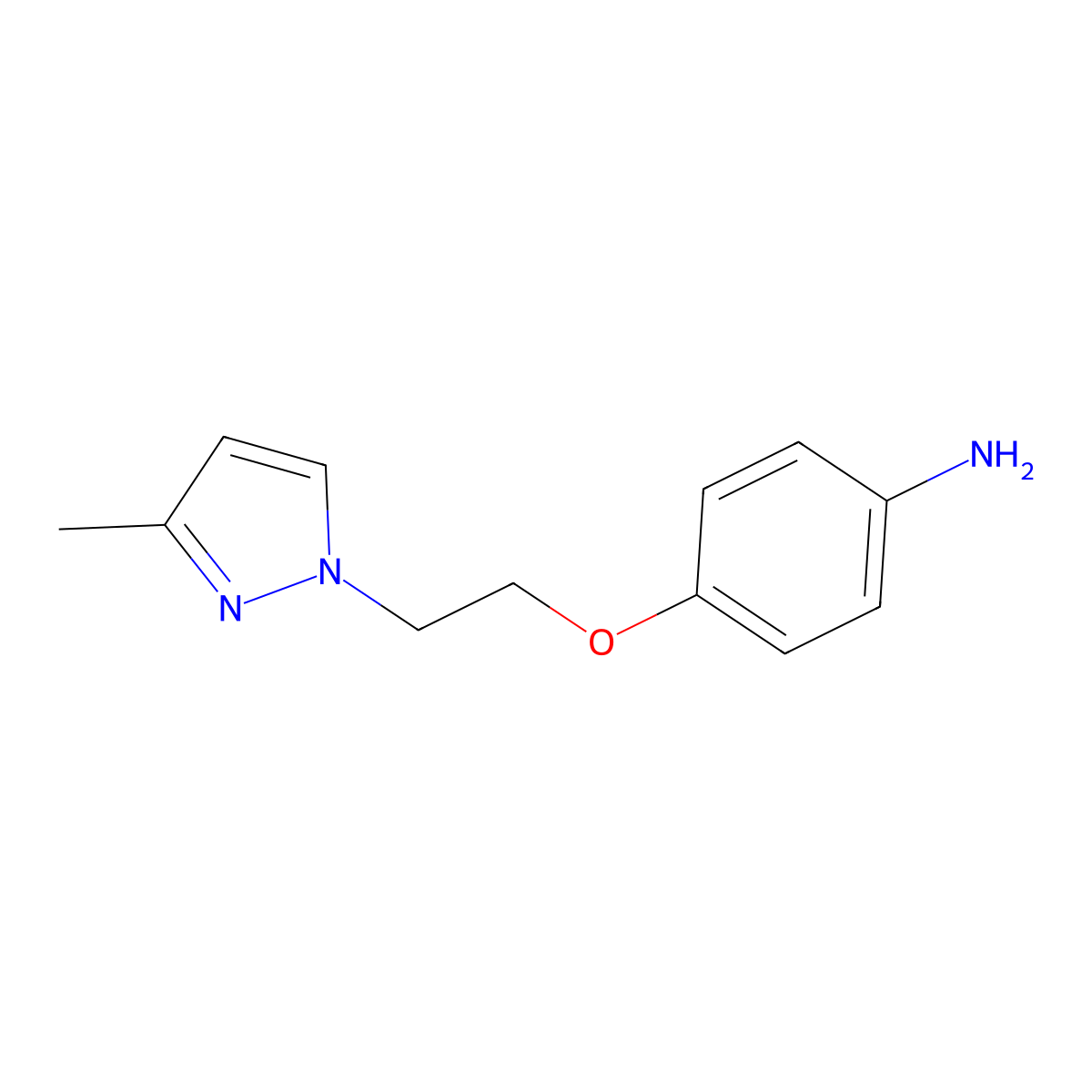 4-(2-(3-Methyl-1H-pyrazol-1-yl)ethoxy)aniline molecular structure, CAS 1296225-27-8