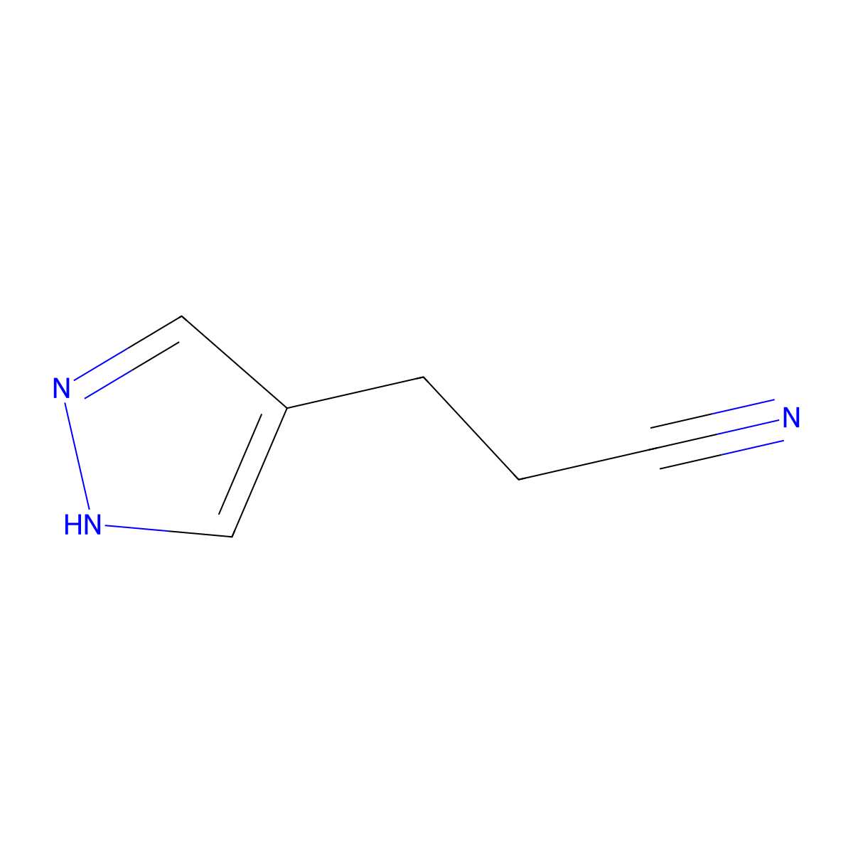 3-(1H-pyrazol-4-yl)propanenitrile molecular structure, CAS 1296225-28-9