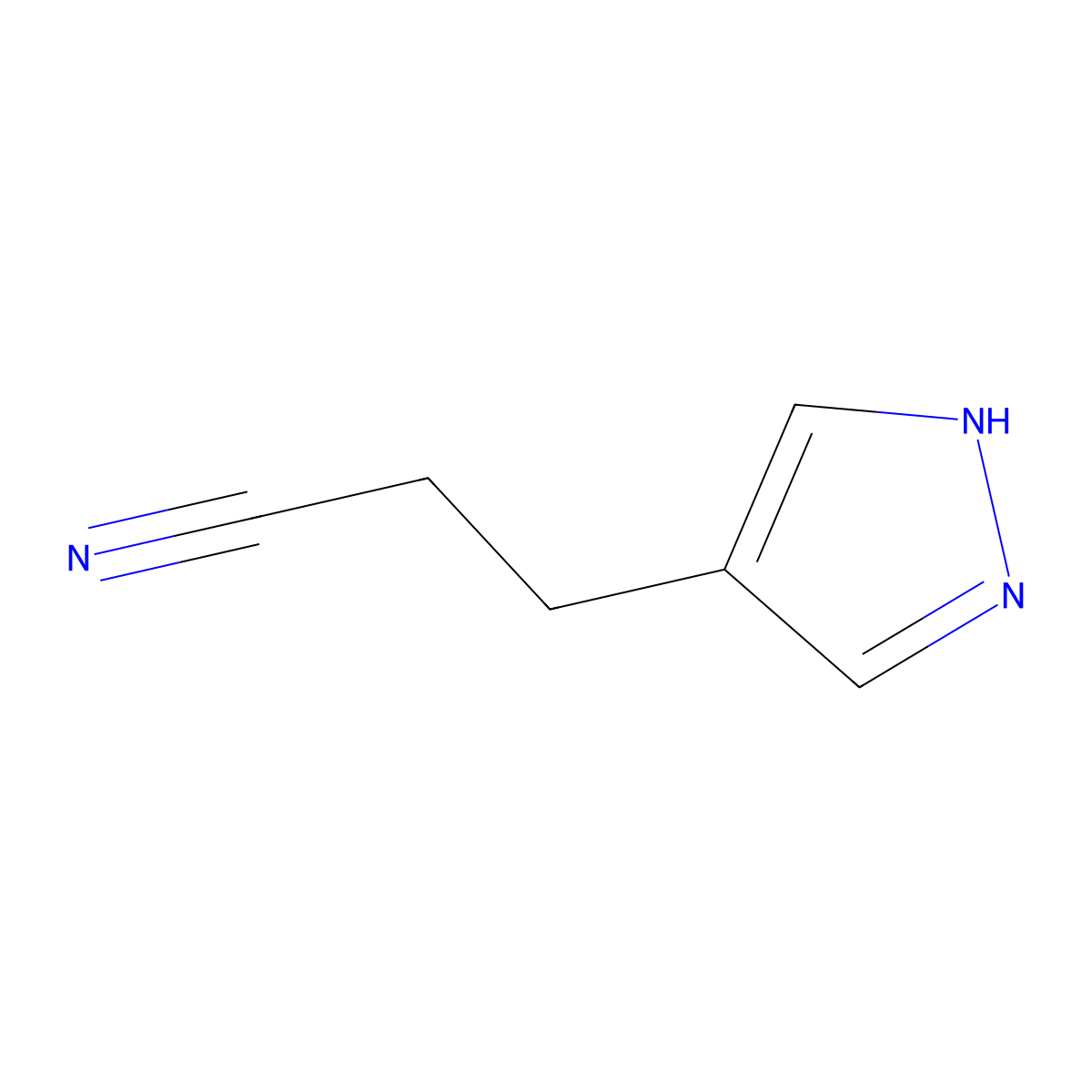 3-(1H-pyrazol-4-yl)propanenitrile molecular structure, CAS 1296225-28-9