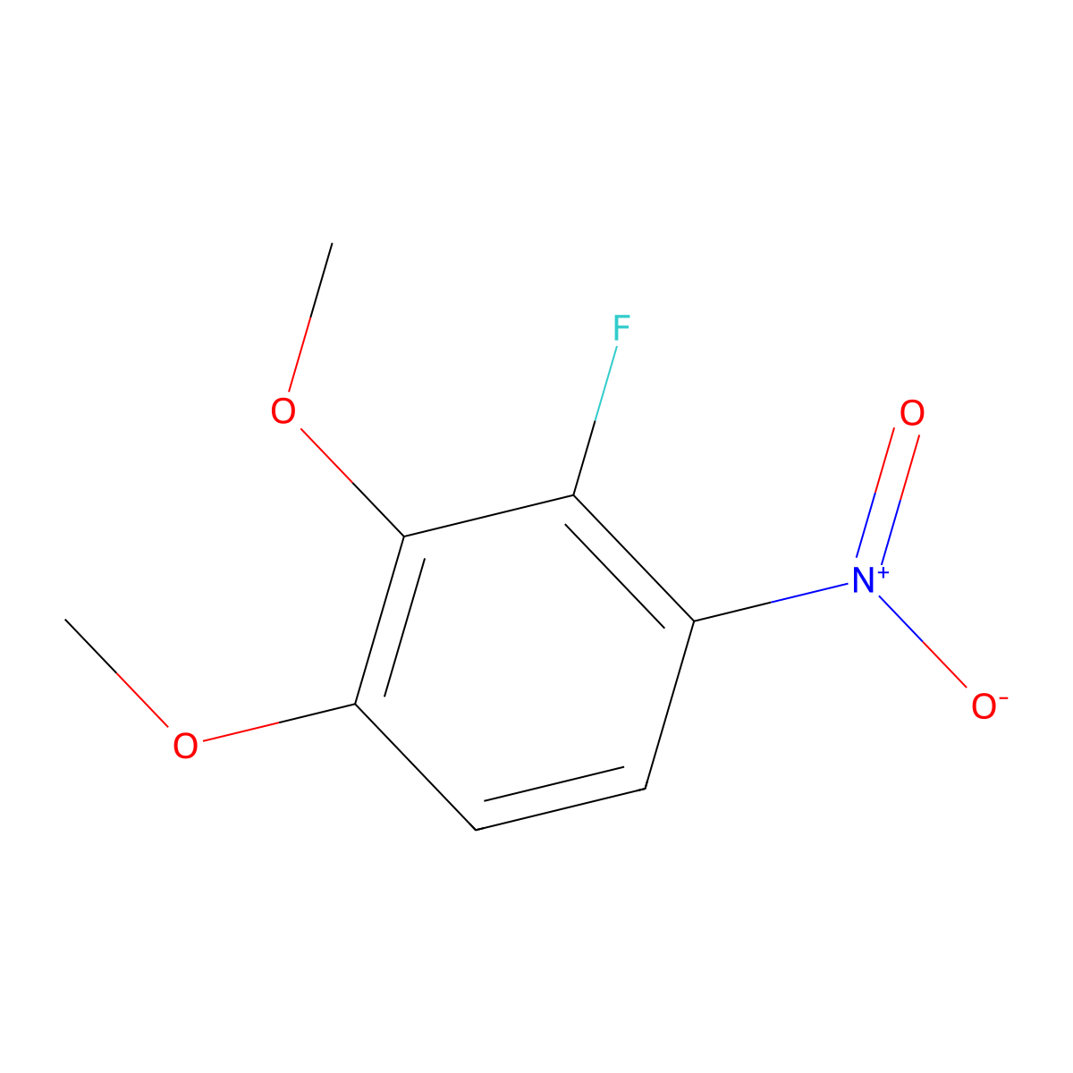 Benzene, 2-fluoro-3,4-dimethoxy-1-nitro- molecular structure, CAS 1296235-53-4