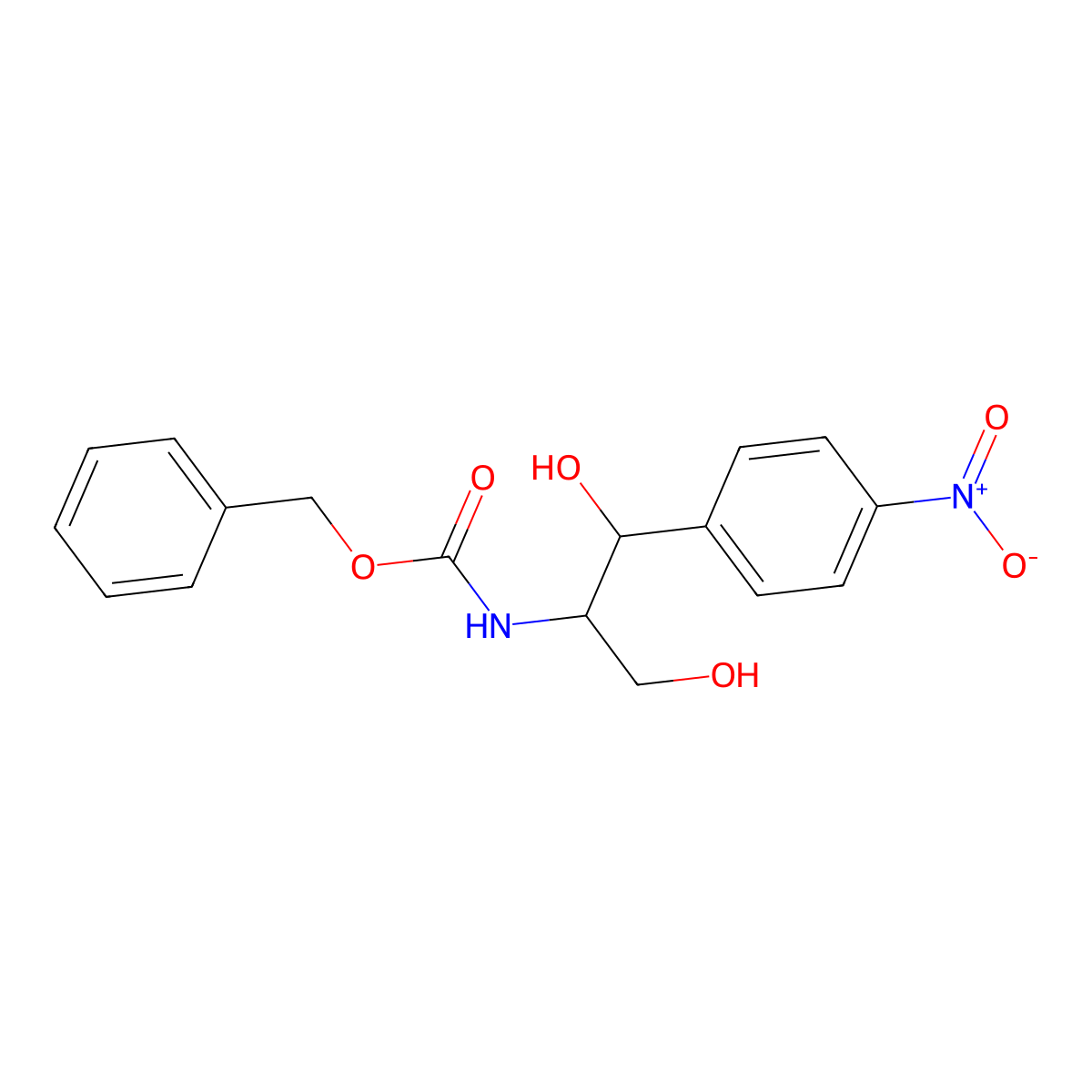 benzyl N-[(1R,2R)-1,3-dihydroxy-1-(4-nitrophenyl)propan-2-yl]carbamate molecular structure, CAS 129624-85-7