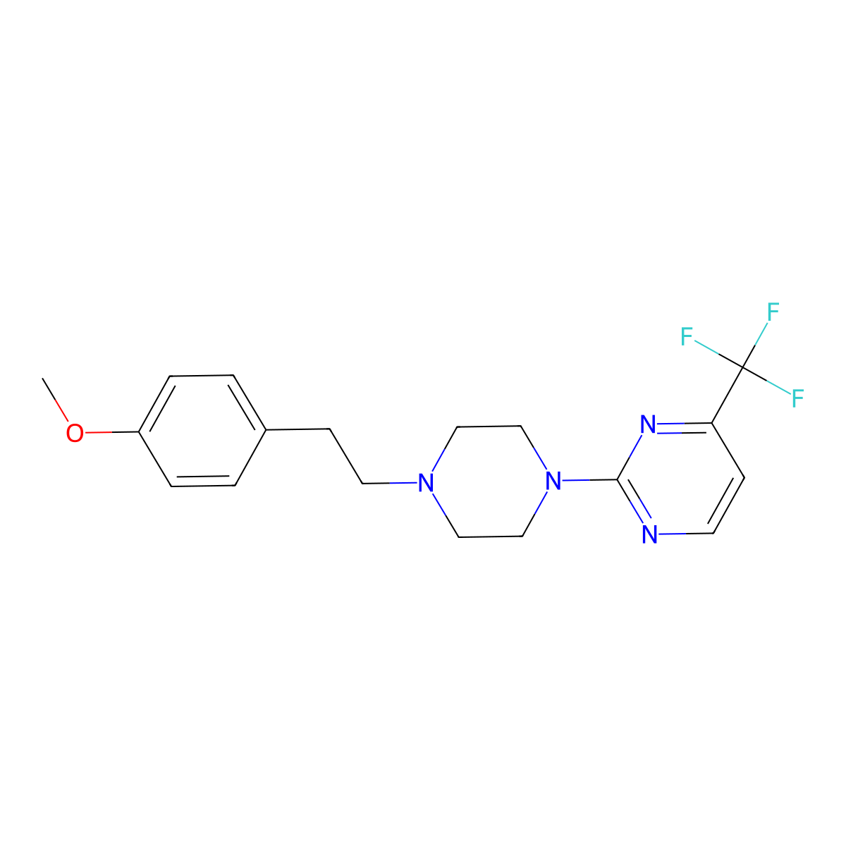 2-{4-[2-(4-Methoxyphenyl)ethyl]piperazin-1-yl}-4-(trifluoromethyl)pyrimidine molecular structure, CAS 1296251-38-1