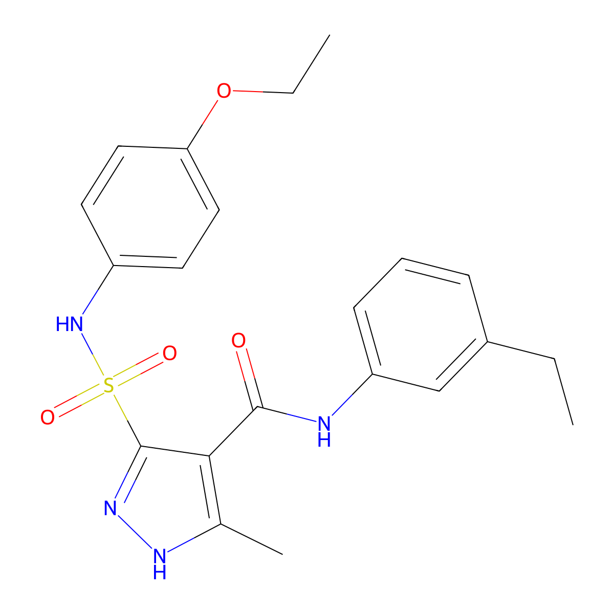 5-[(4-ethoxyphenyl)sulfamoyl]-N-(3-ethylphenyl)-3-methyl-1H-pyrazole-4-carboxamide molecular structure, CAS 1296274-76-4