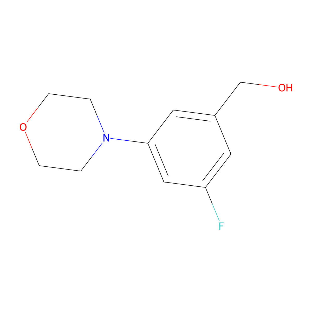 [3-Fluoro-5-(morpholin-4-yl)phenyl]methanol molecular structure, CAS 1296310-49-0